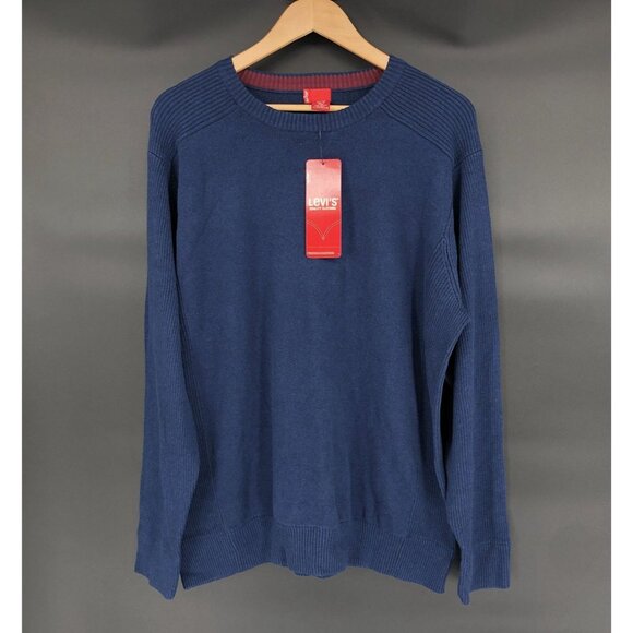 Levi's Other - NWT Levi's Men's Crewneck Sweater Size XL Navy Blue 100% Cotton Red Tab Preppy